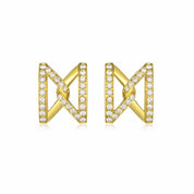 The Big Z Ear Studs in White Gold with Diamonds (Small) - K.S. Sze & Sons