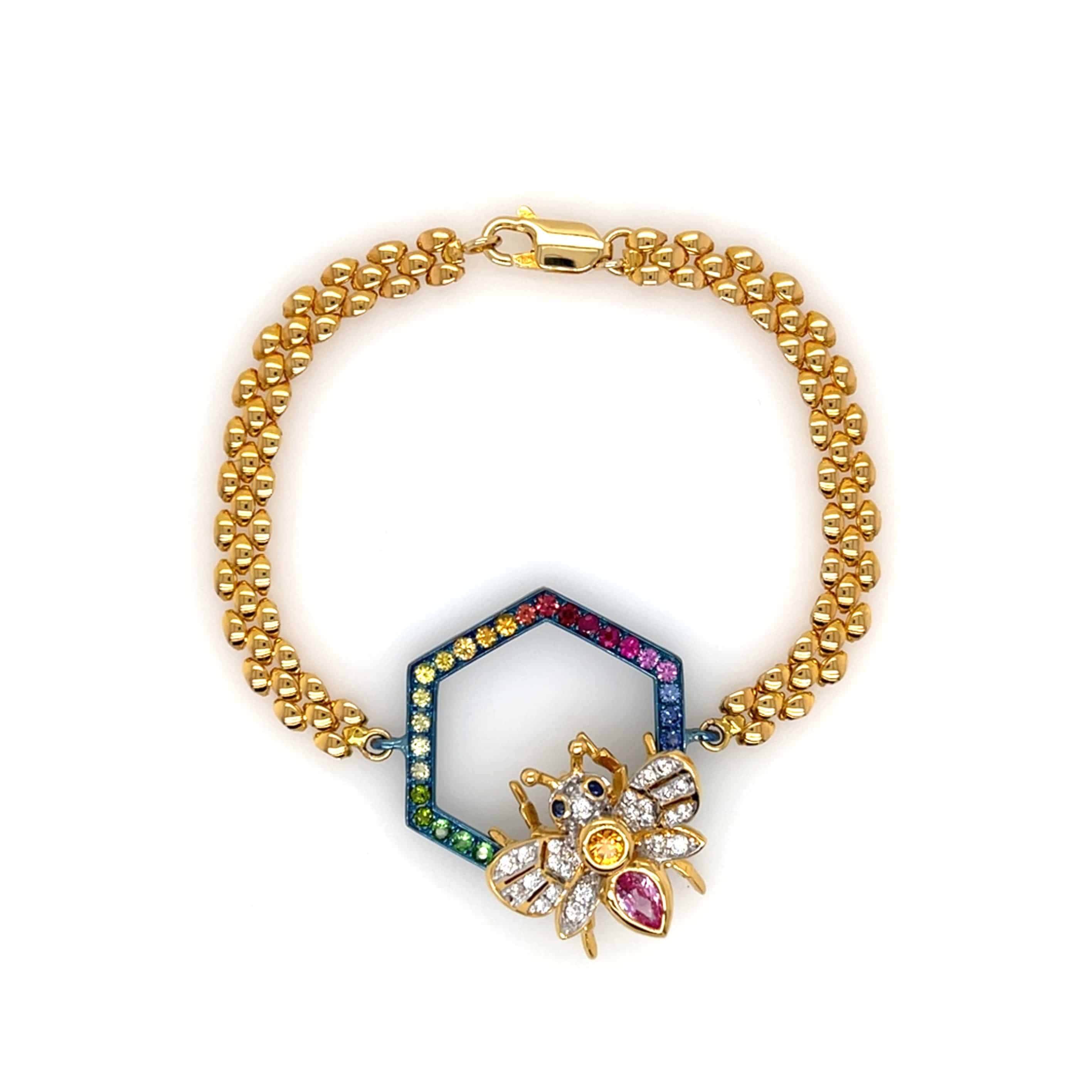 Titanium Sapphire & Color Gemstones Bracelet - K.S. Sze & Sons