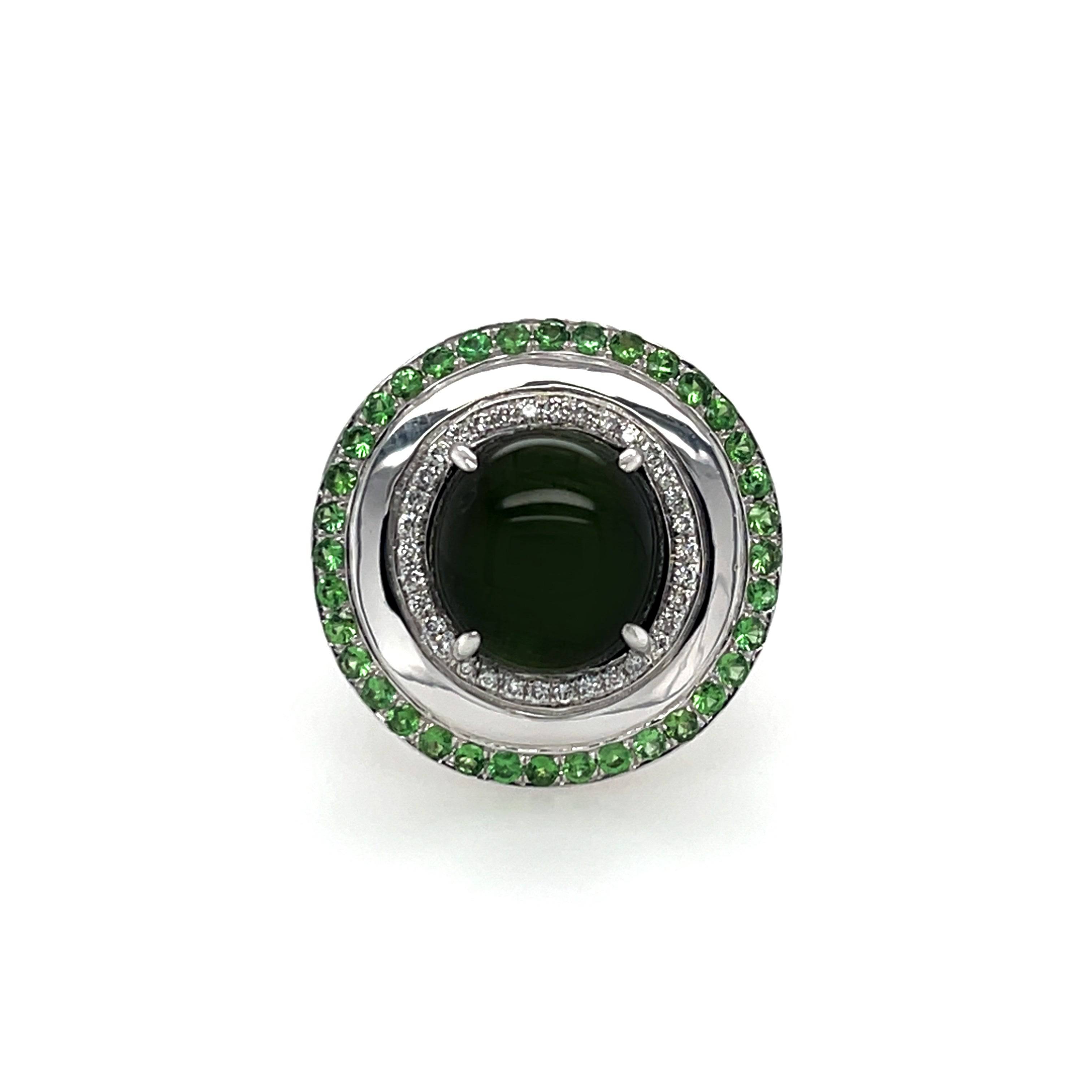Tourmaline, Garnet & Diamond Ring - K.S. Sze & Sons