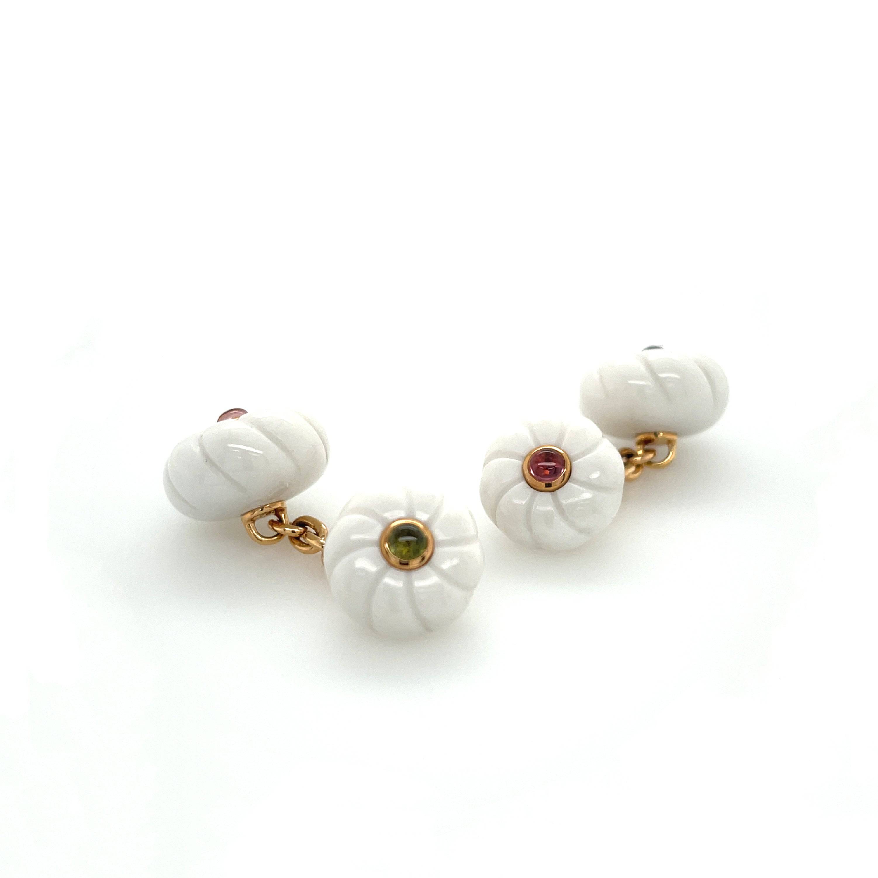 Tourmaline & Onyx Cufflinks - K.S. Sze & Sons