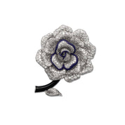Transformational Diamond & Enamel Rose Brooch/Ring - K.S. Sze & Sons