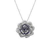 Transformational Diamond & Enamel Rose Brooch/Ring - K.S. Sze & Sons