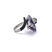 Transformational Diamond & Enamel Rose Brooch/Ring - K.S. Sze & Sons