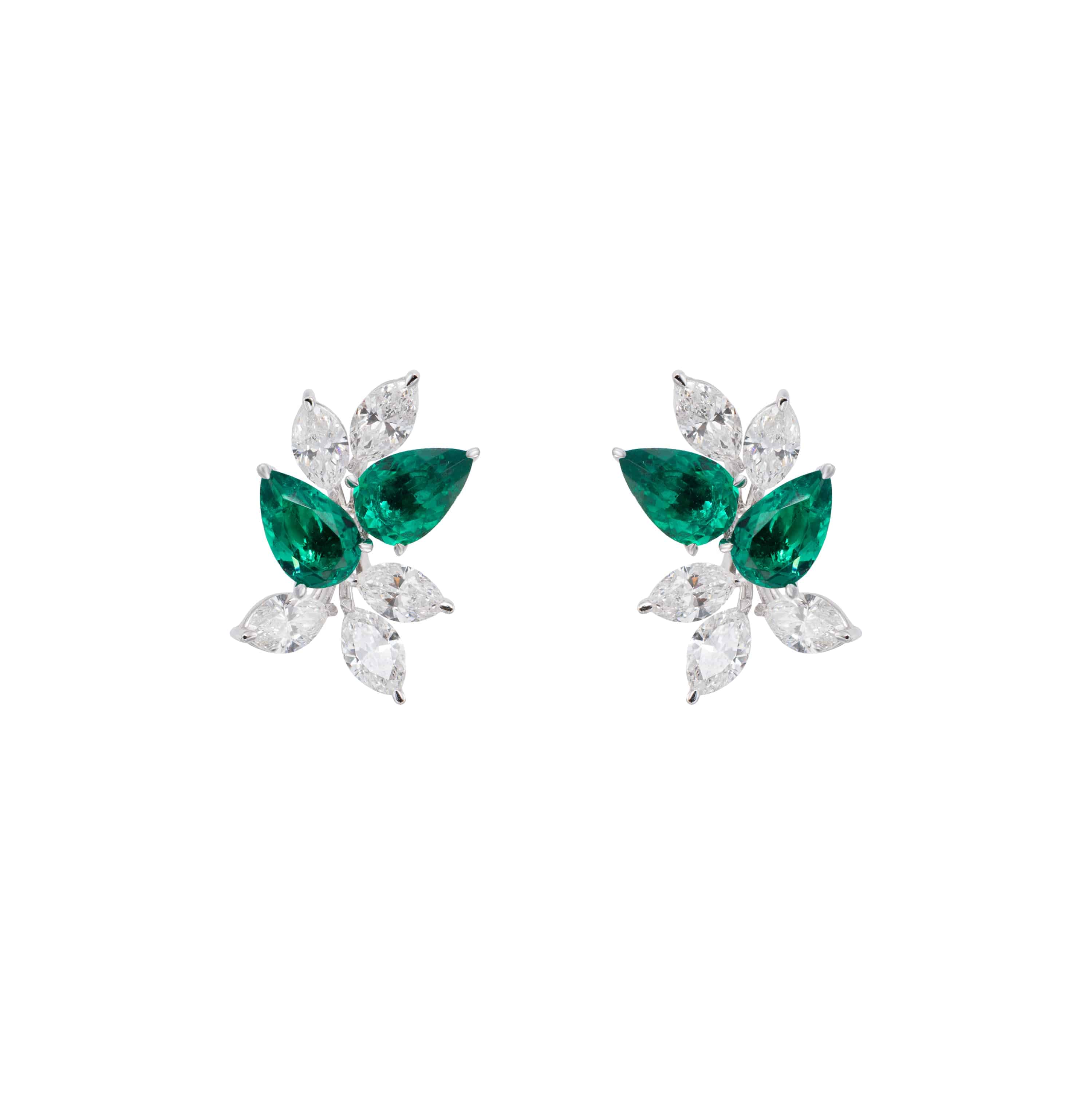 Transformational Emerald Earrings/Diamond Jackets - K.S. Sze & Sons