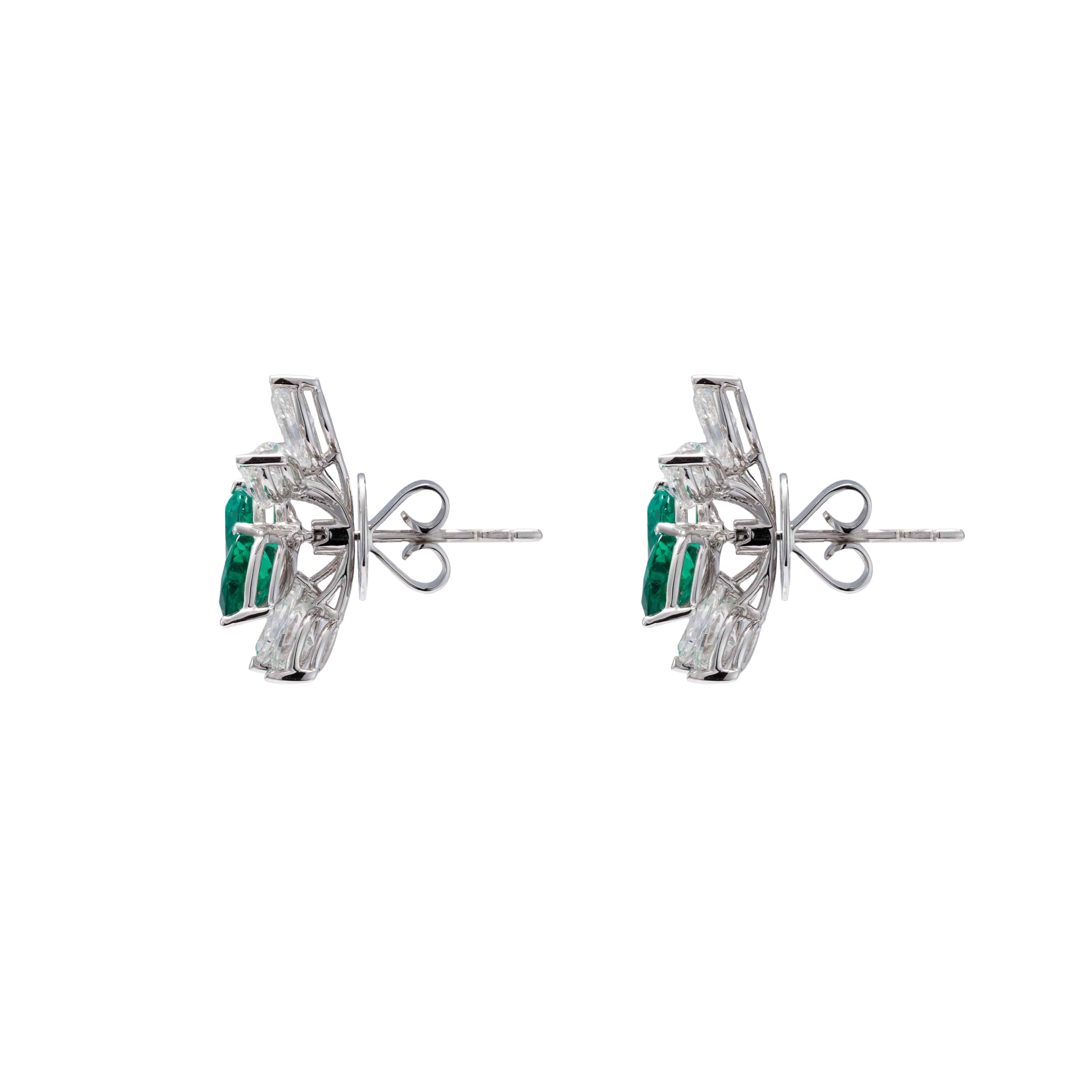 Transformational Emerald Earrings/Diamond Jackets - K.S. Sze & Sons