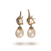Transformational South Sea Pearl & Brown Diamond Earrings - K.S. Sze & Sons