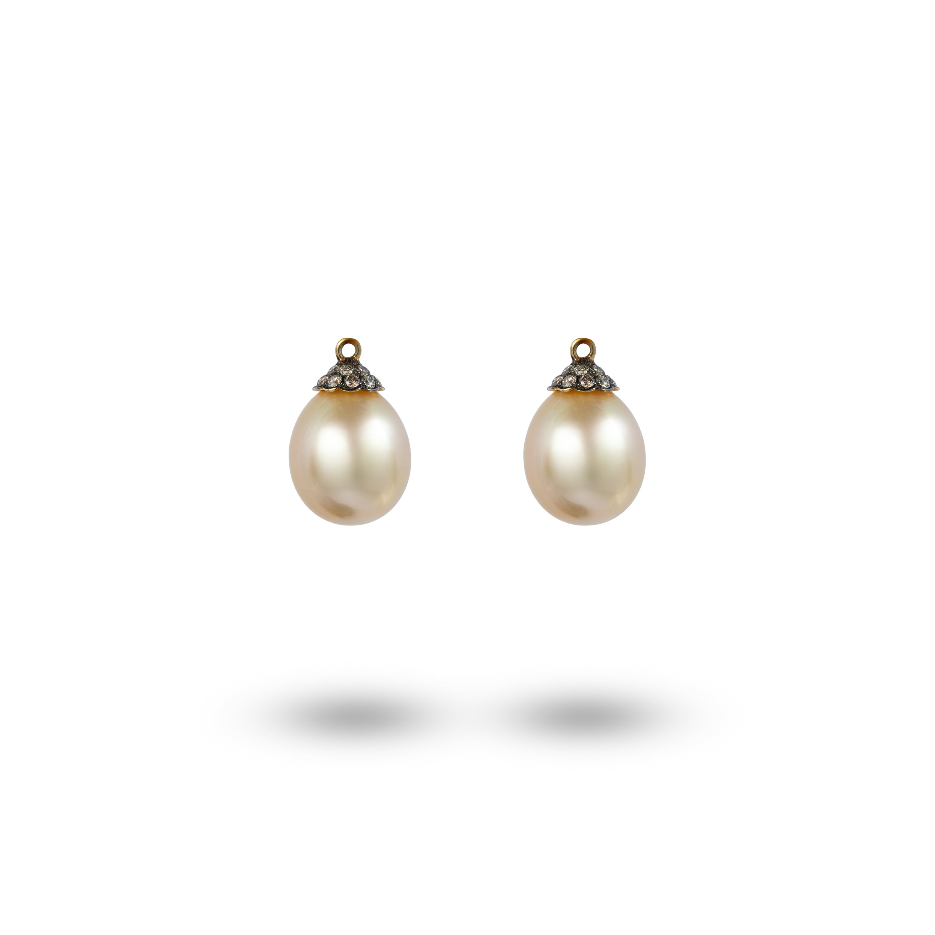 Transformational South Sea Pearl & Brown Diamond Earrings - K.S. Sze & Sons