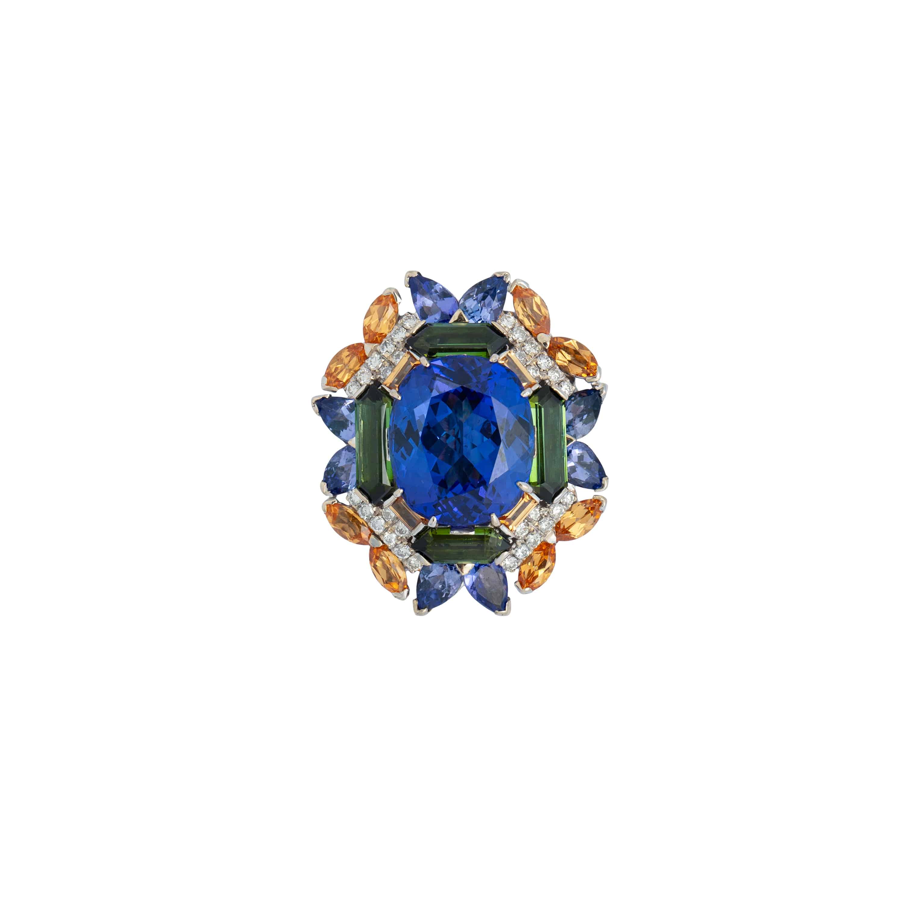 Transformational Tanzanite, Emerald & Diamond Necklace/Ring/Pendant - K.S. Sze & Sons