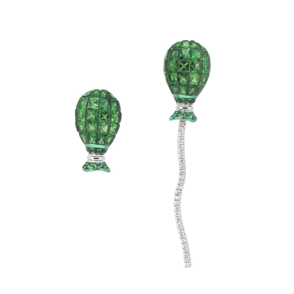 Transformational Tsavorite & Diamond Balloon Earrings - K.S. Sze & Sons