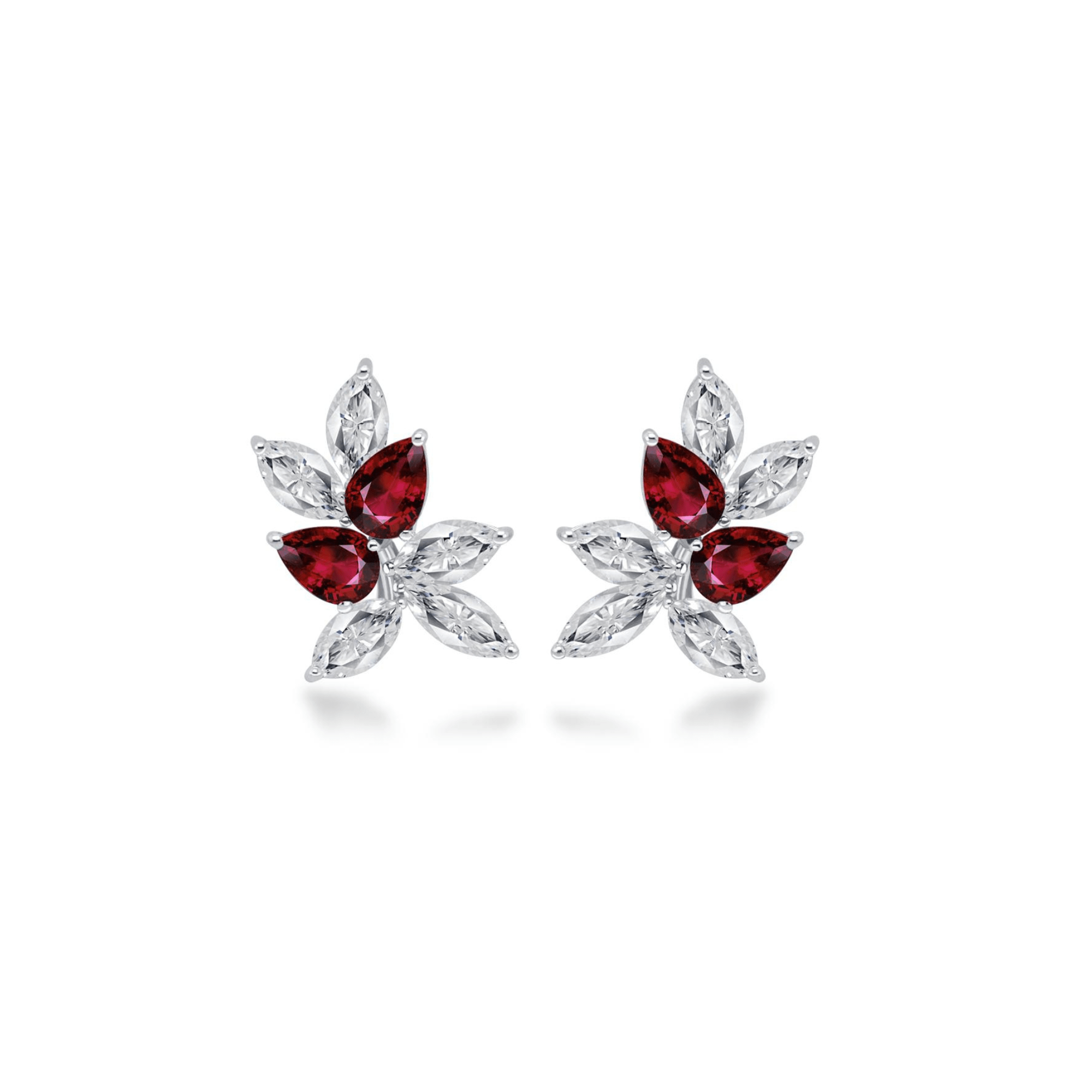 Transformational Unheated Ruby & Diamond Earrings - K.S. Sze & Sons