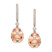 FABERGE Multicolored Brushed Egg Drop Earrings - K.S. Sze & Sons