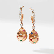 FABERGE Multicolored Brushed Egg Drop Earrings - K.S. Sze & Sons
