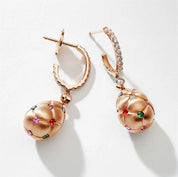 FABERGE Multicolored Brushed Egg Drop Earrings - K.S. Sze & Sons