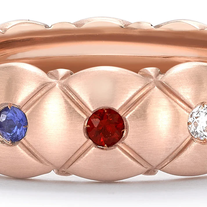 FABERGE Multicolor Petite Brushed Ring - K.S. Sze & Sons