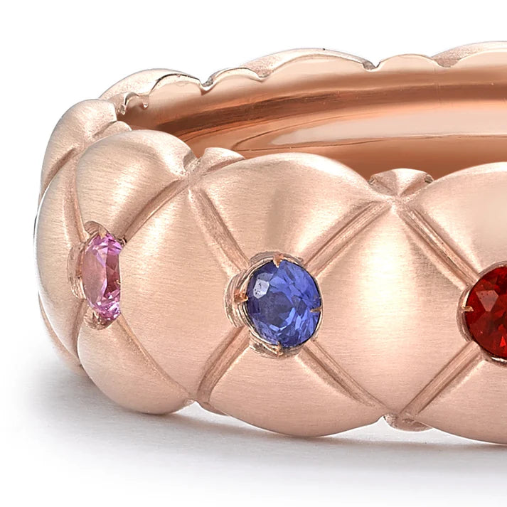 FABERGE Multicolor Petite Brushed Ring - K.S. Sze & Sons