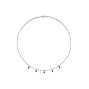 Dangling Burma Ruby & Diamond Necklace - K.S. Sze & Sons