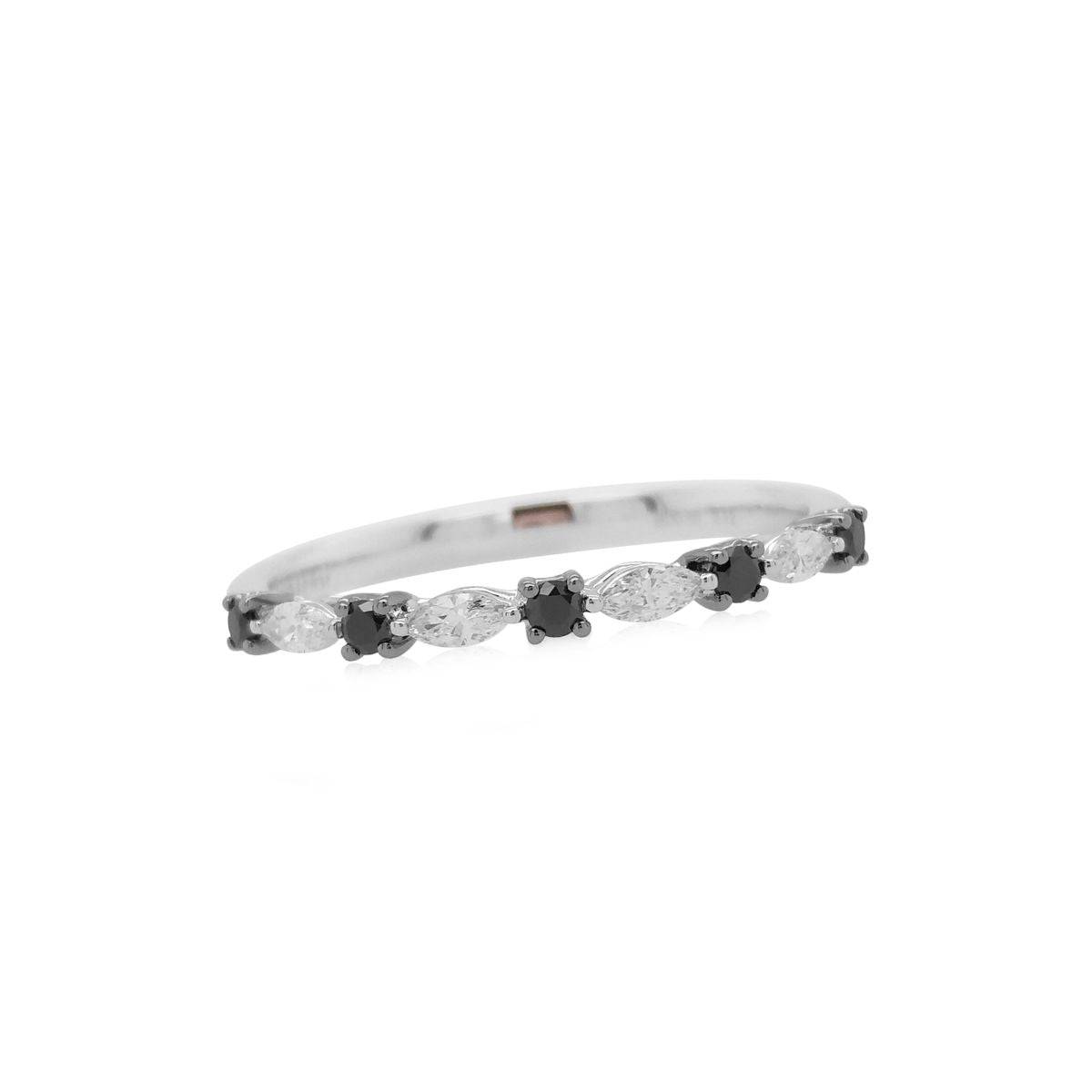 White & Black Diamond Ring - K.S. Sze & Sons