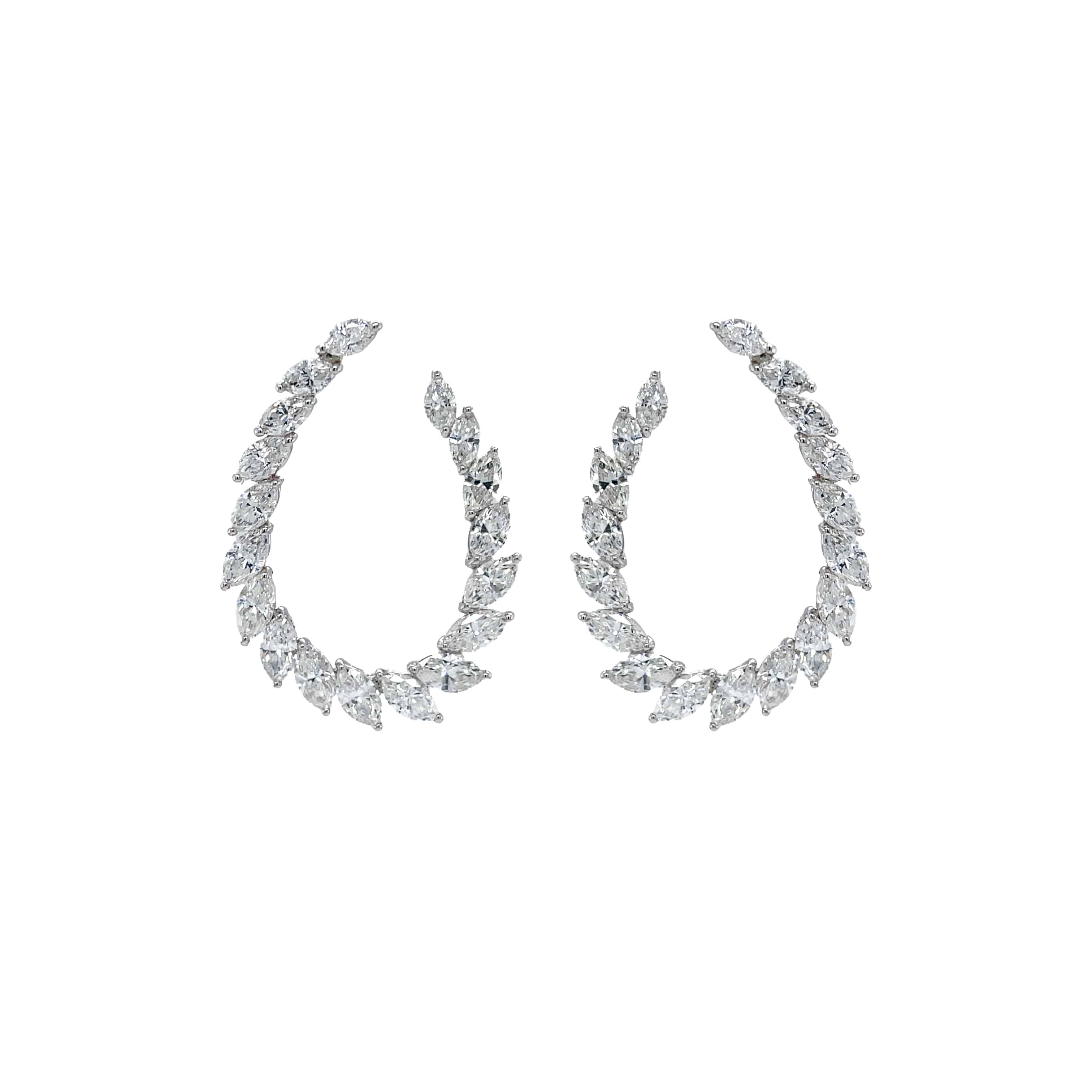 White Diamond Cocktail Earrings - K.S. Sze & Sons