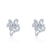 White Diamond Floral Earrings - K.S. Sze & Sons