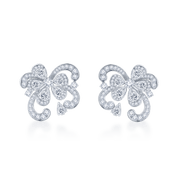 White Diamond Floral Earrings - K.S. Sze & Sons