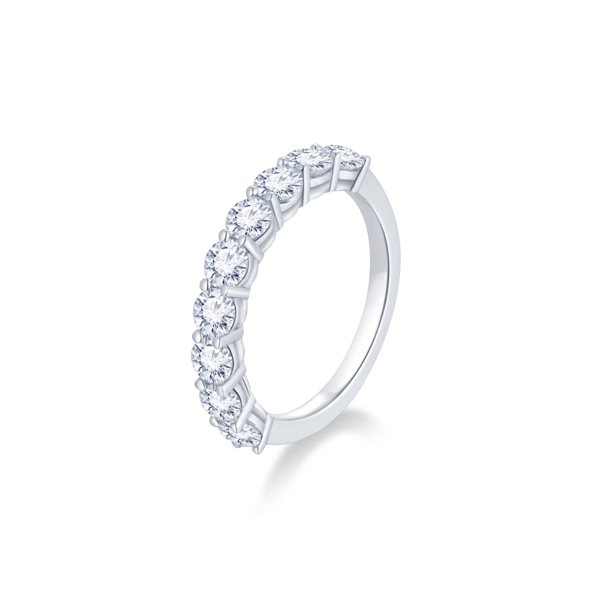 White Diamond Half Eternity Ring - K.S. Sze & Sons