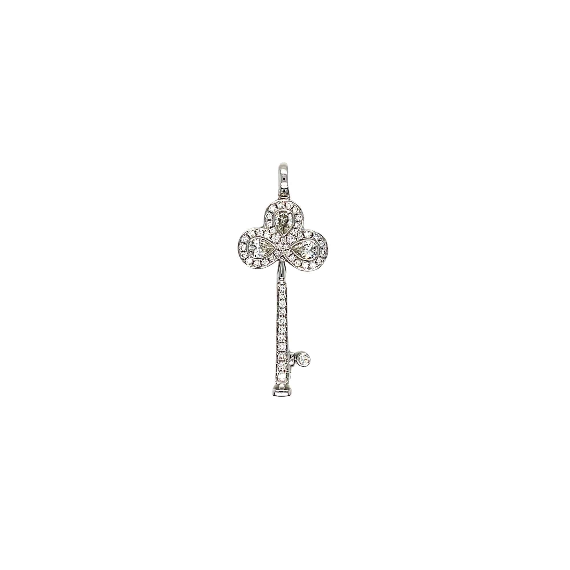 White Diamond Key Pendant - K.S. Sze & Sons