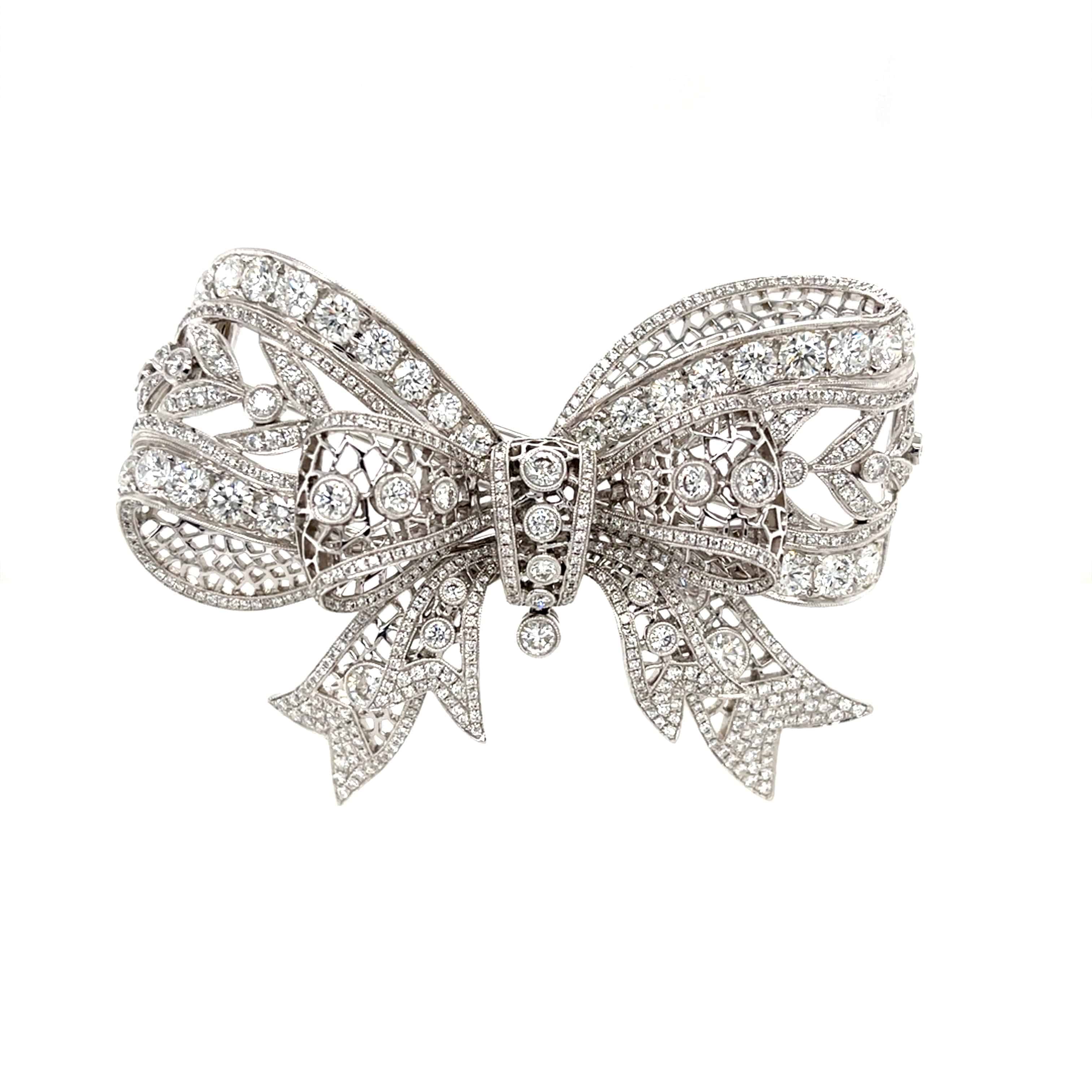 Ribbon Diamond Brooch - K.S. Sze & Sons