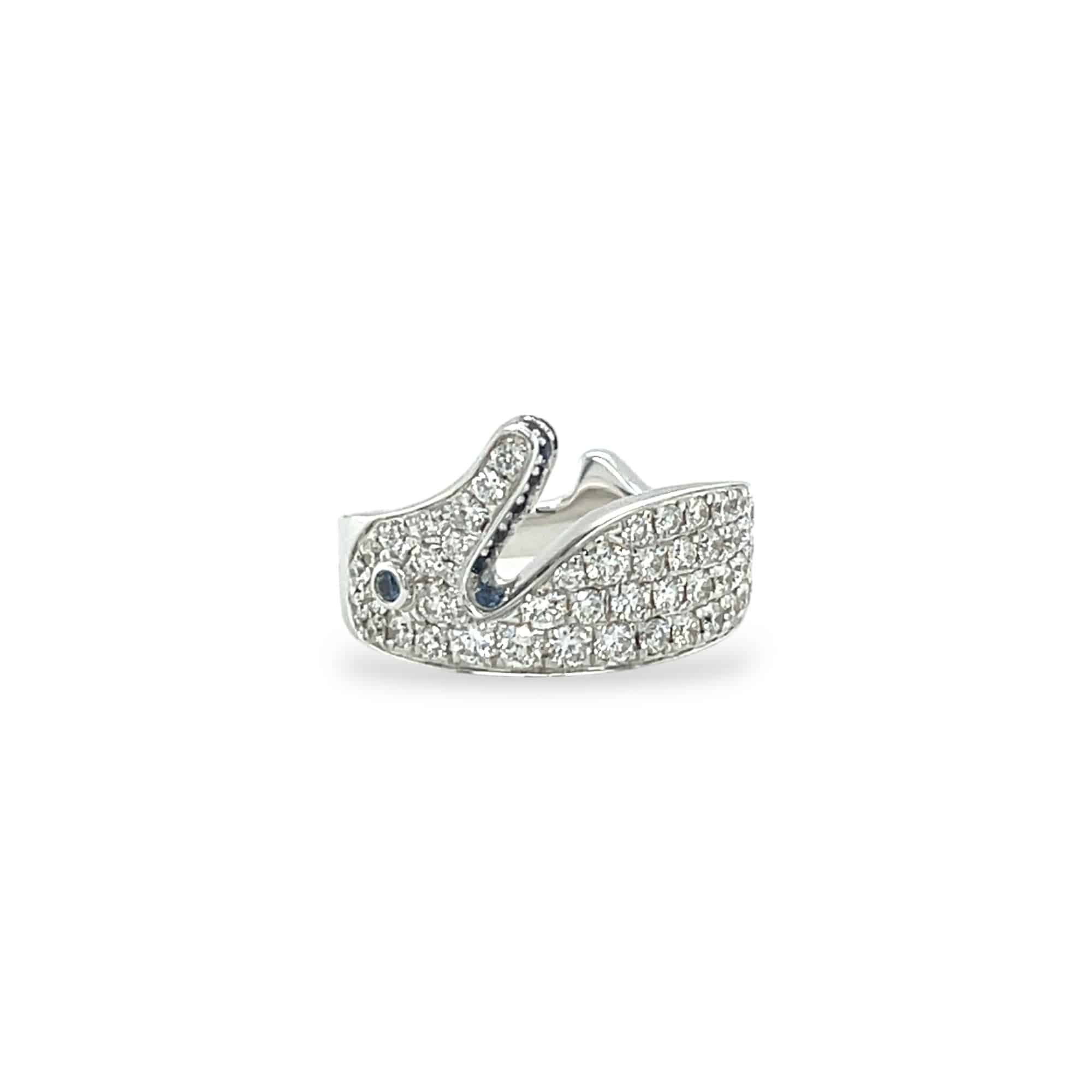 White Diamond & Sapphire Ring - K.S. Sze & Sons