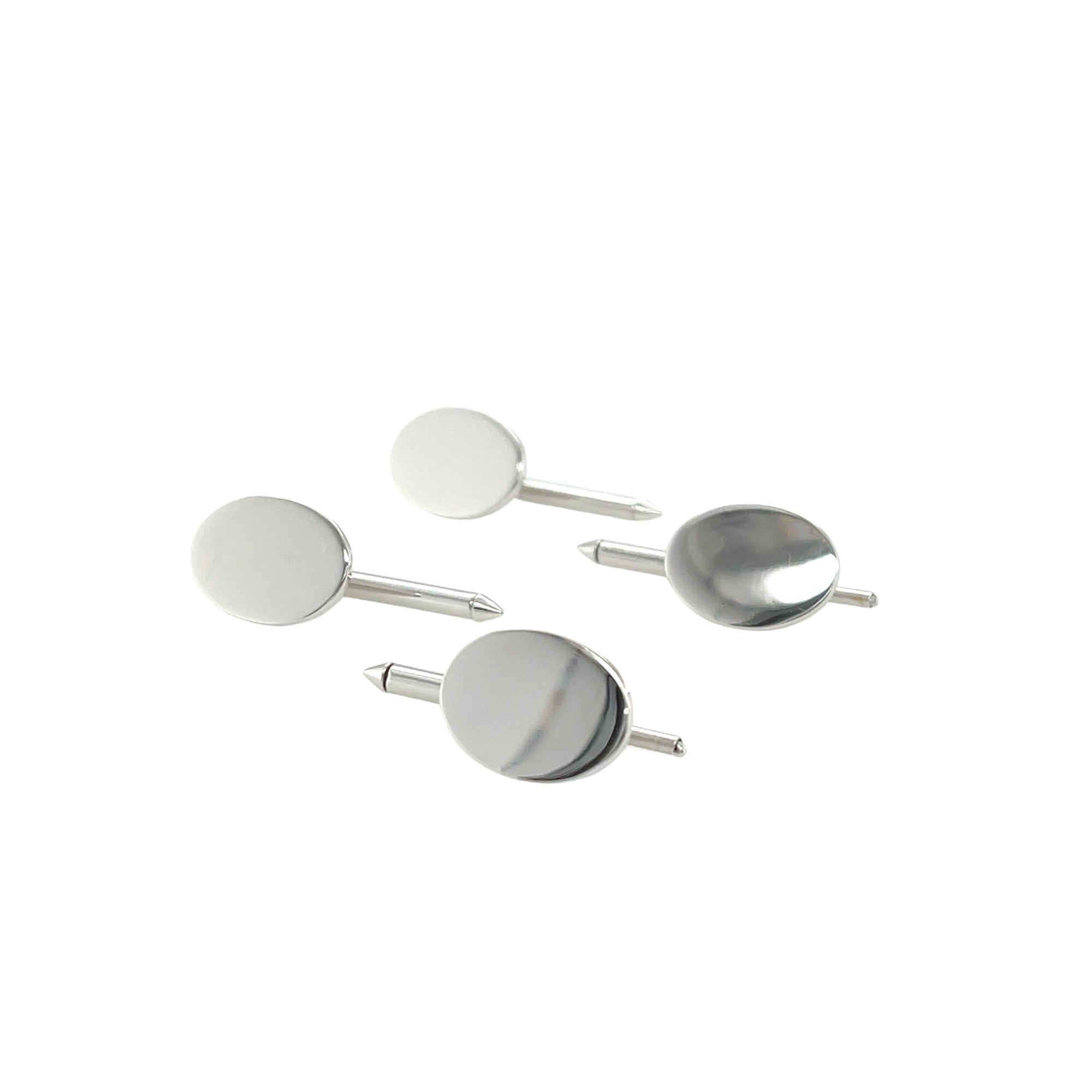 White Gold Shirt Studs - K.S. Sze & Sons