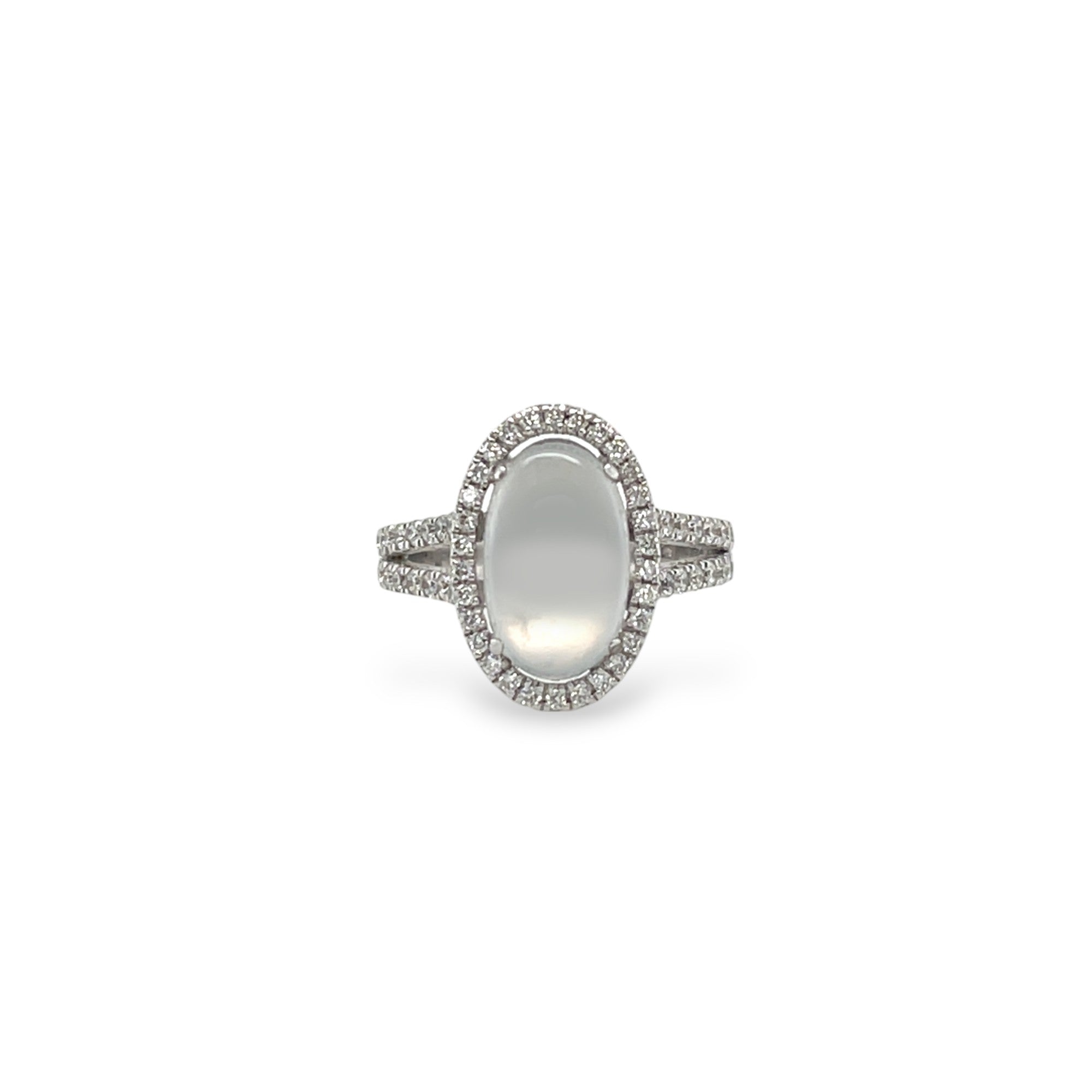 White Jade & Diamond Ring - K.S. Sze & Sons