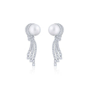 White South Sea Pearl Ribbon Earrings - K.S. Sze & Sons