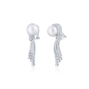 White South Sea Pearl Ribbon Earrings - K.S. Sze & Sons