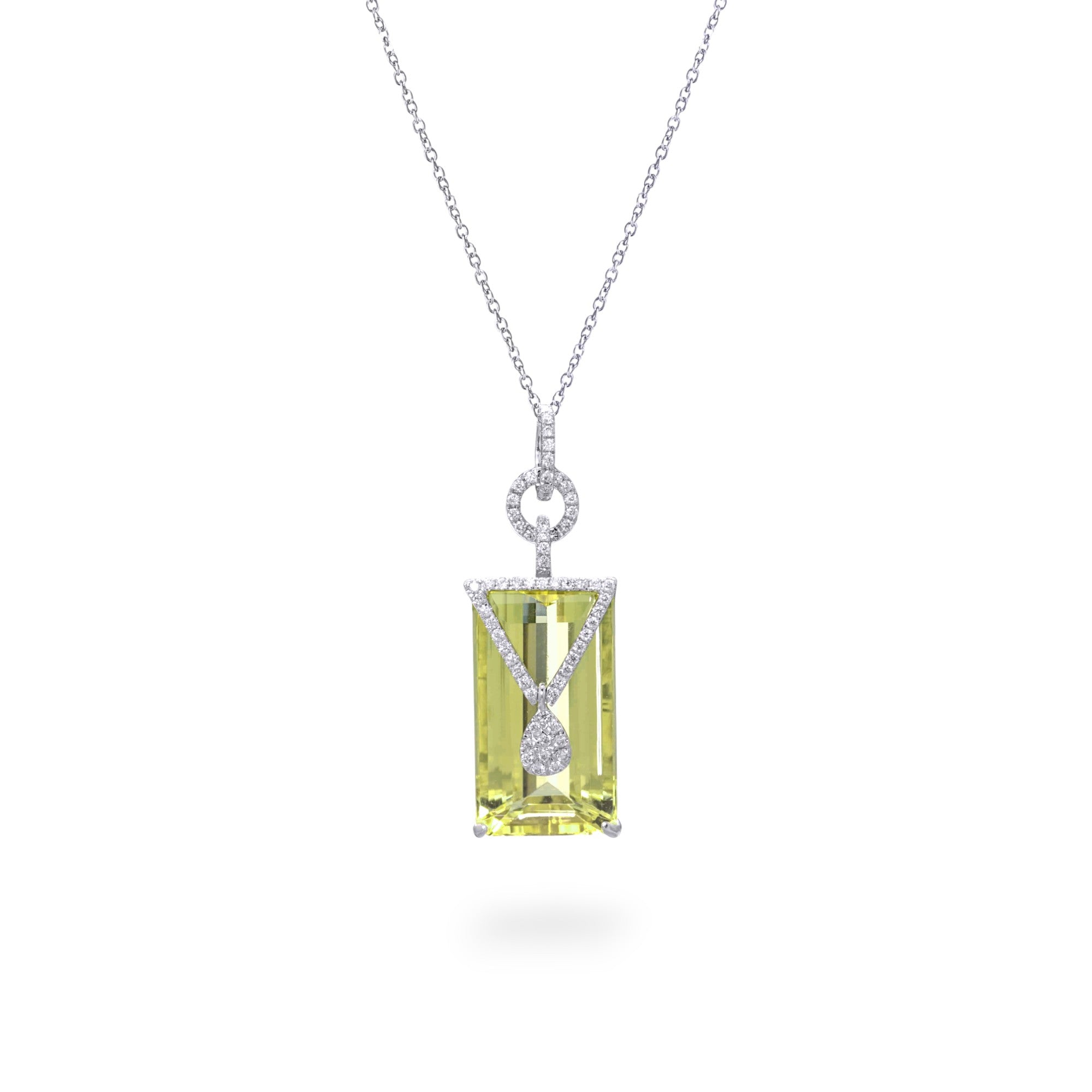 Yellow Beryl & Diamond Pendant - K.S. Sze & Sons