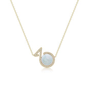 Yellow Gold Mother Of Pearl & Diamonds Necklace - K.S. Sze & Sons
