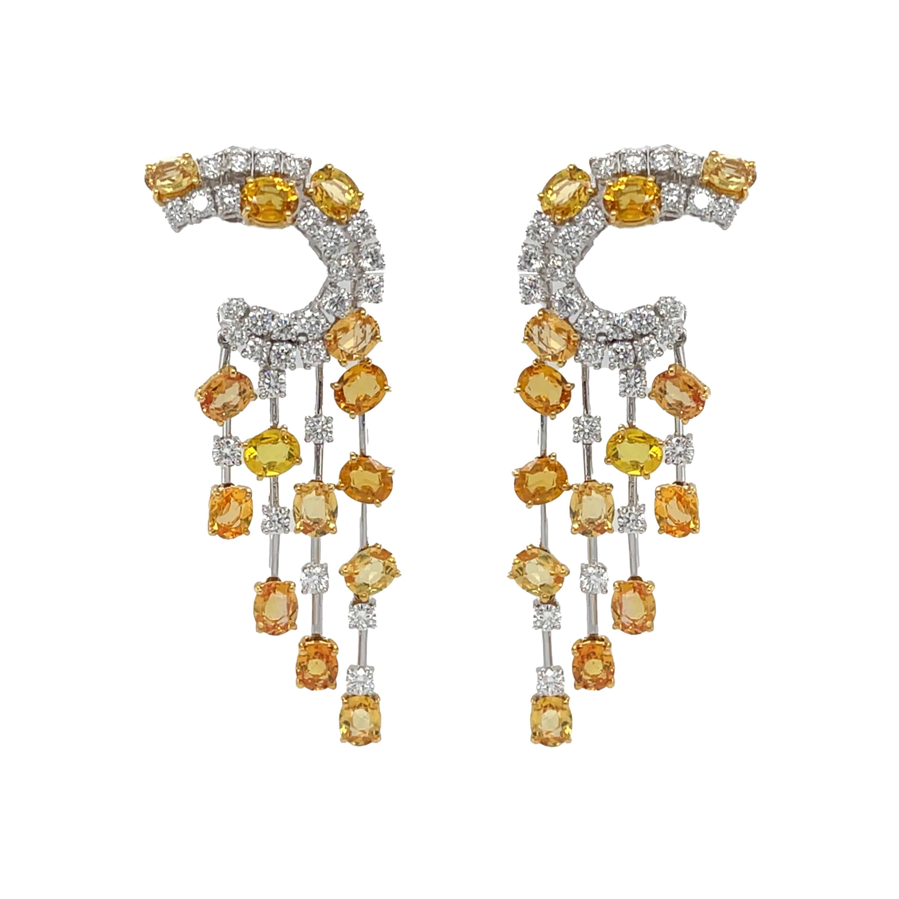 Yellow Sapphire & Diamond Earrings - K.S. Sze & Sons