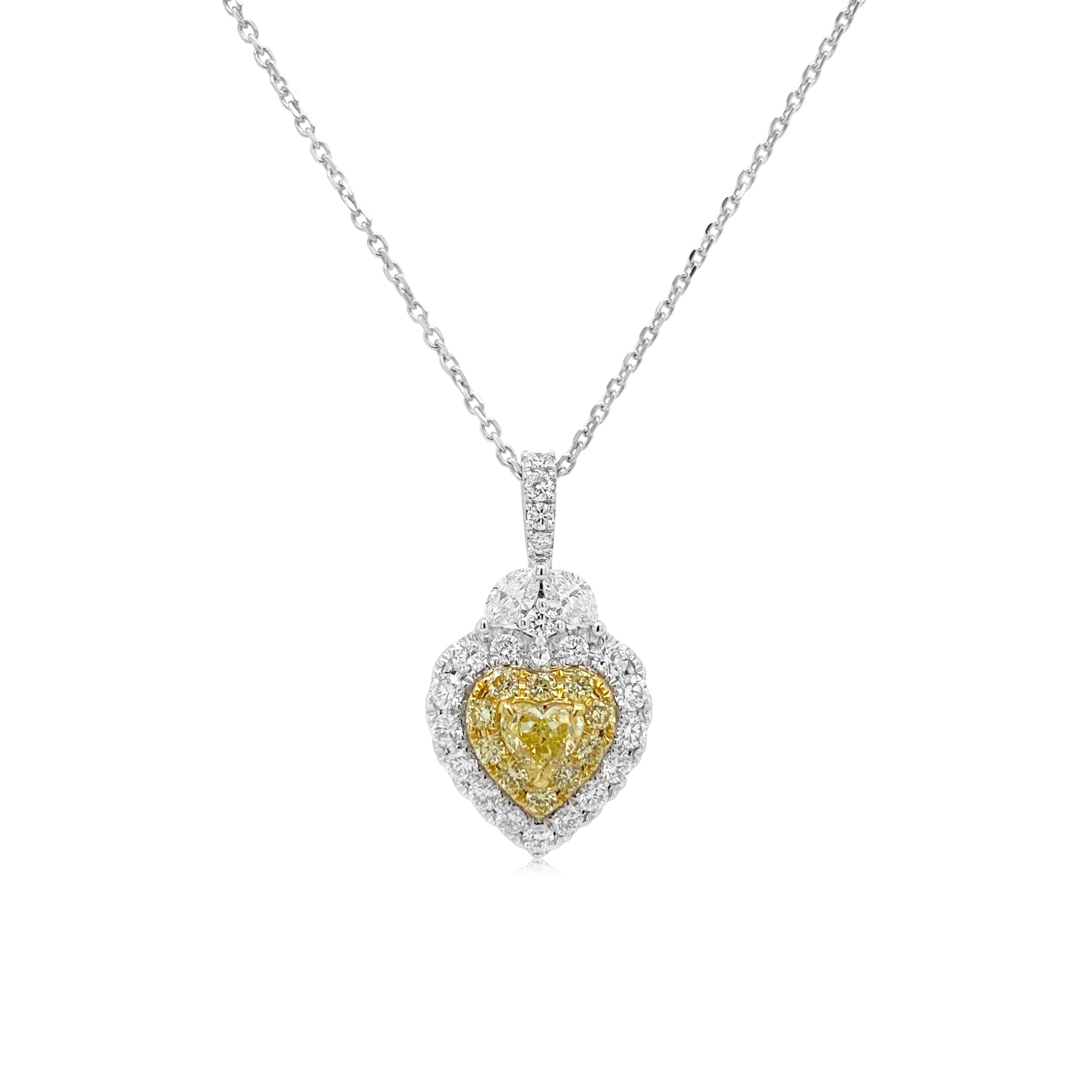 Yellow & White Diamond Necklace (CGL Certificate) - K.S. Sze & Sons