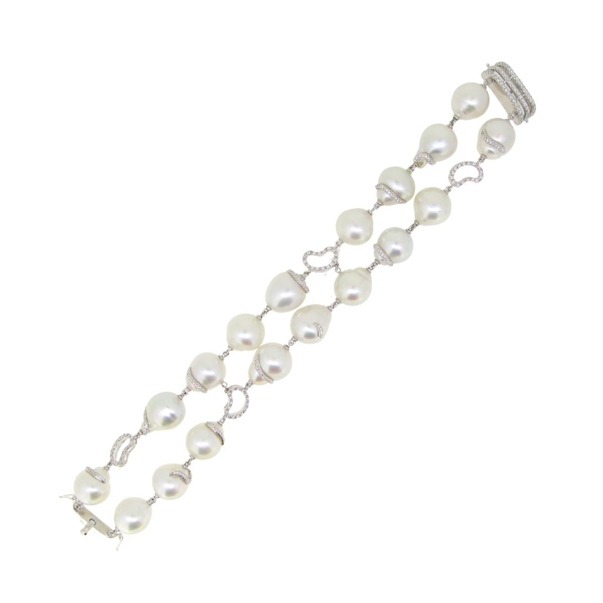 18K Diamond & South Sea Pearl Bracelet