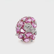 Pink Sapphire & Diamond Ring