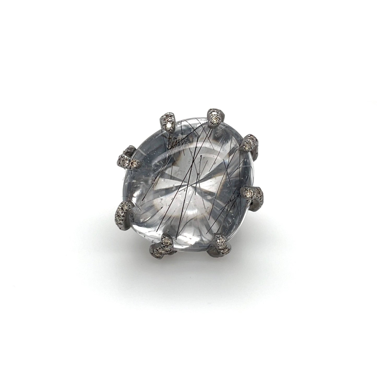 18K Quartz & Diamond Ring - K.S. Sze & Sons