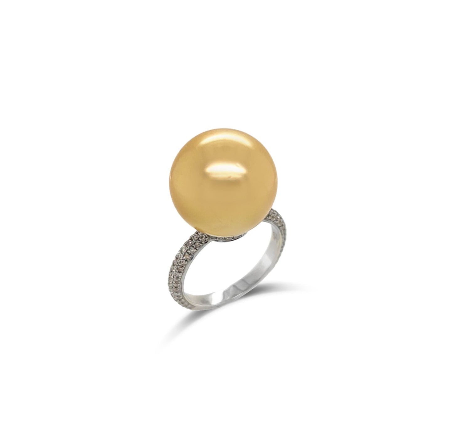 Golden South Sea Pearl & Diamond Ring - K.S. Sze & Sons