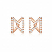 The Big Z Ear Studs in Rose Gold with Diamonds (Large)