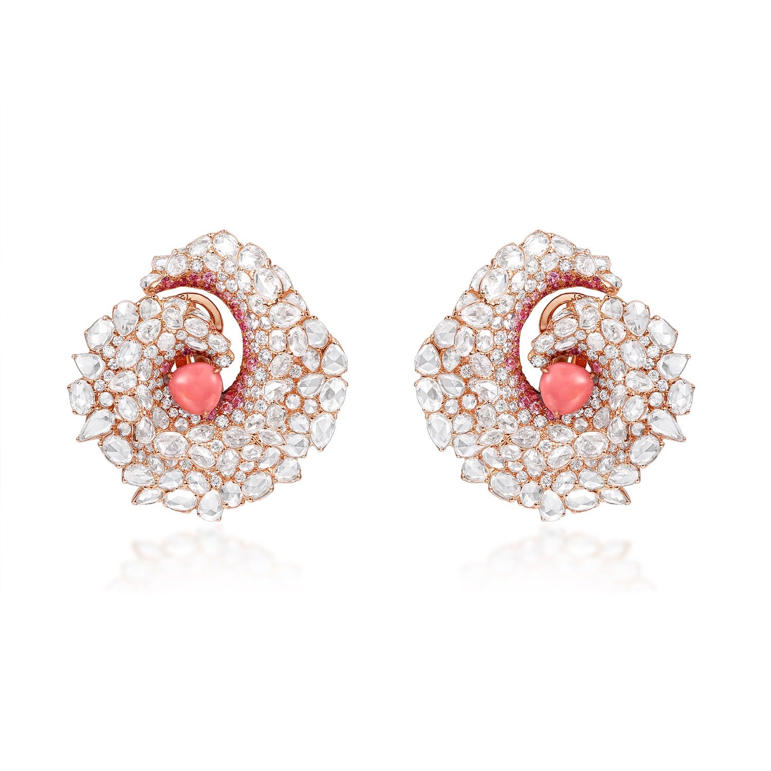 Conch Pearl, Sapphire & Diamond Earrings - K.S. Sze & Sons