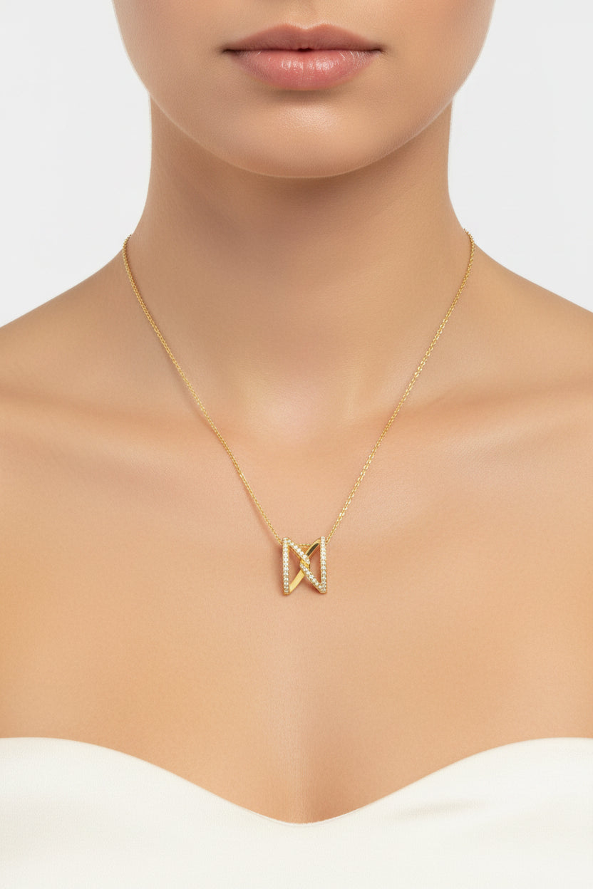 The Big Z Necklace In 18K Gold With Diamonds