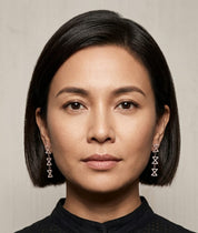 Drop Earrings In Rose Gold With Diamonds