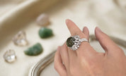Unheated Cabochon Cat's Eye & Diamond Ring (GRS Certificate)