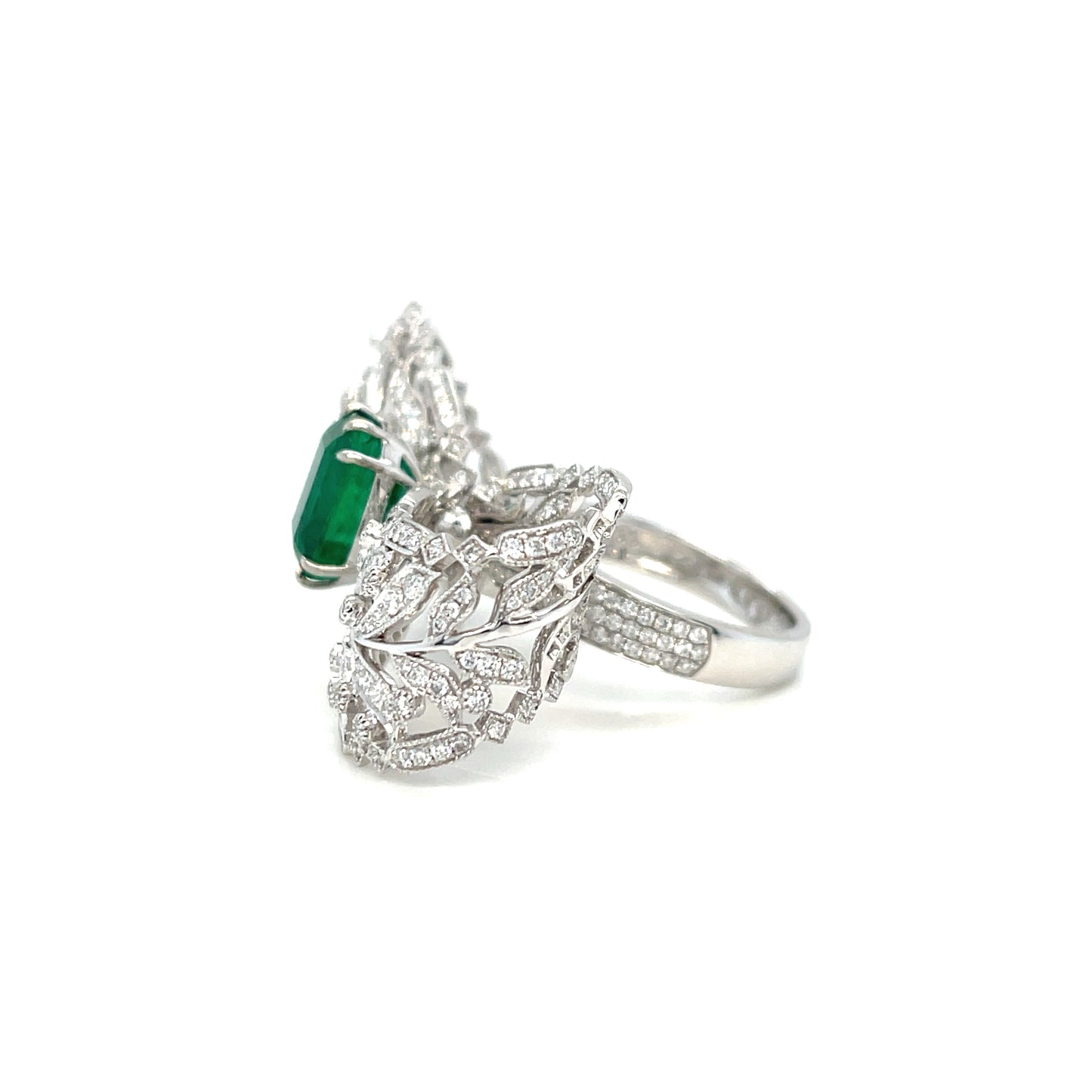 Transformational Emerald & Diamond Brooch/Ring - K.S. Sze & Sons
