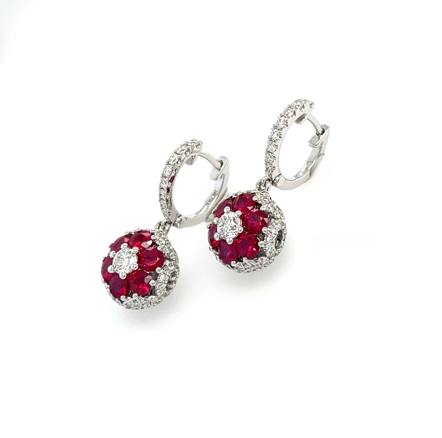 Ruby & Diamond Drop Earrings - K.S. Sze & Sons