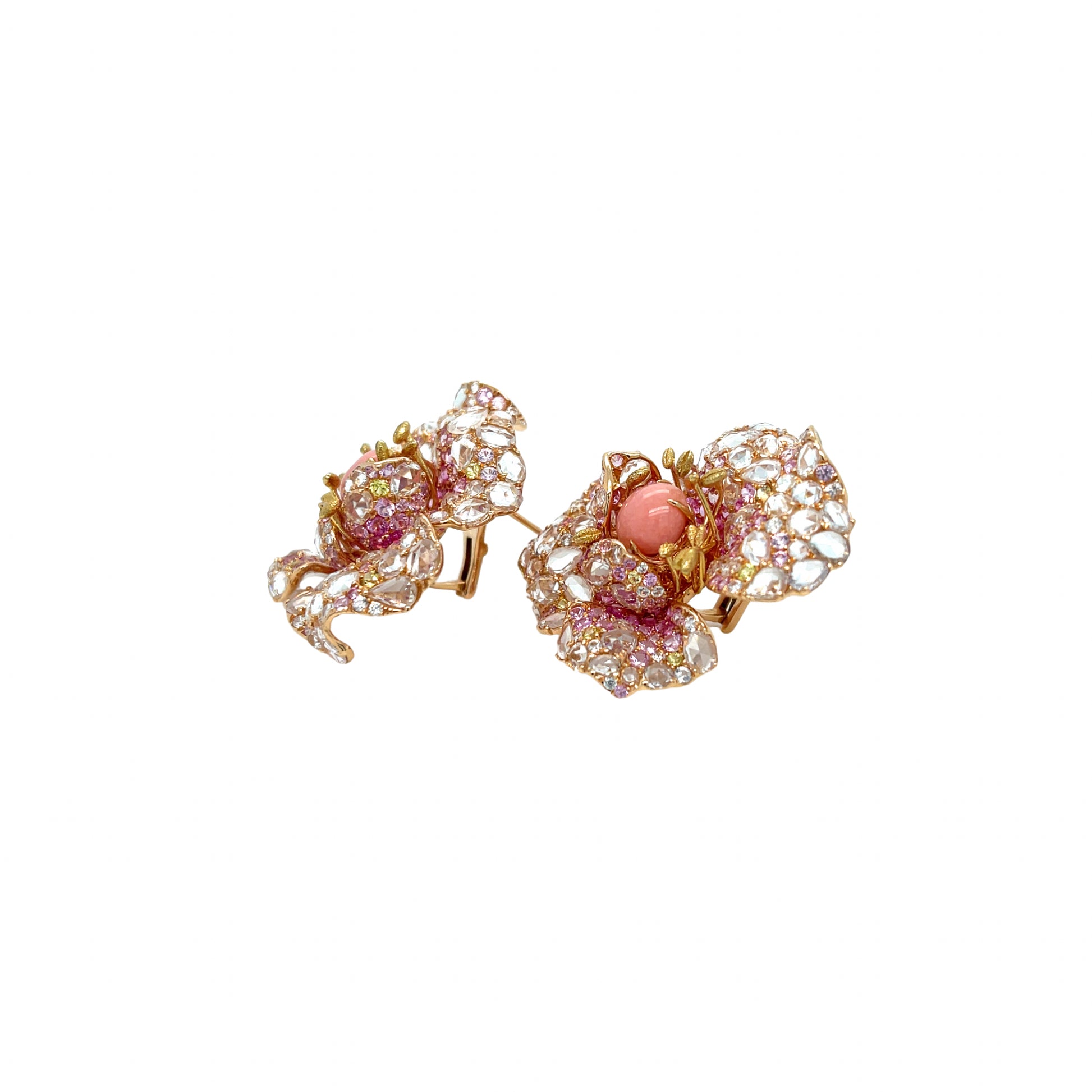Flora Conch Pearl, Sapphire & Diamond Earrings - K.S. Sze & Sons