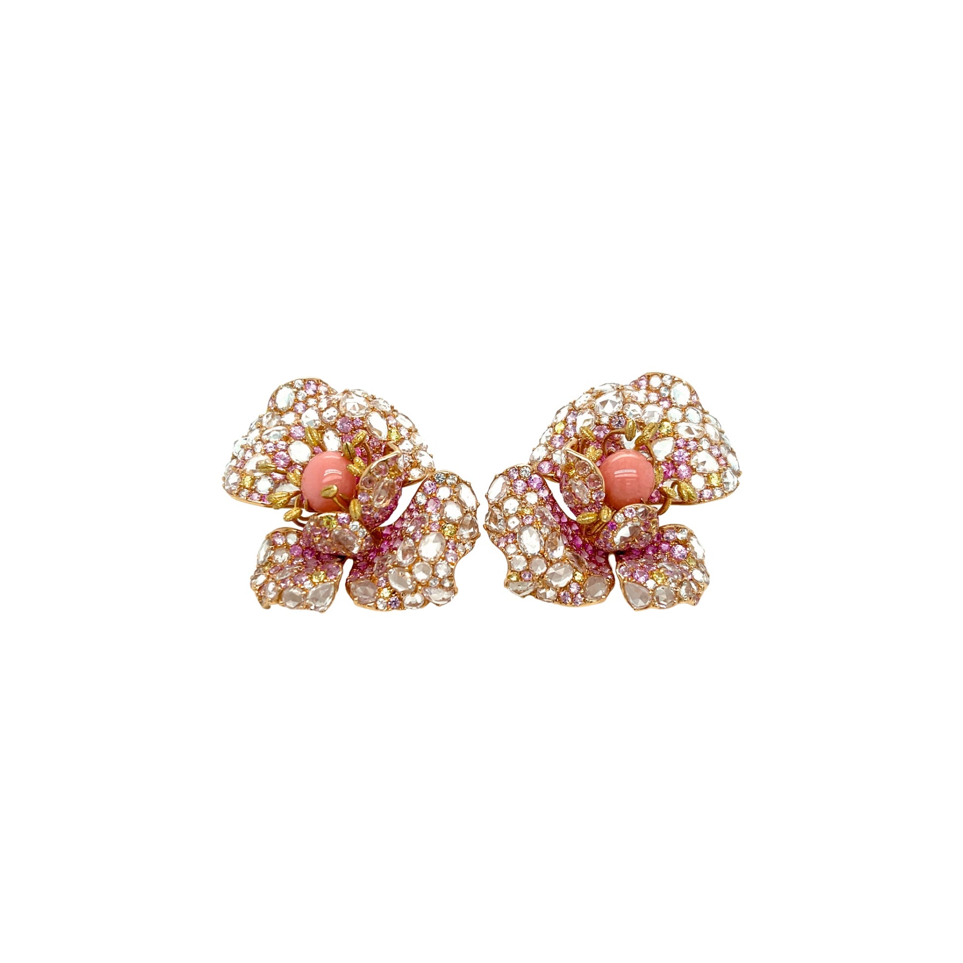 Flora Conch Pearl, Sapphire & Diamond Earrings - K.S. Sze & Sons