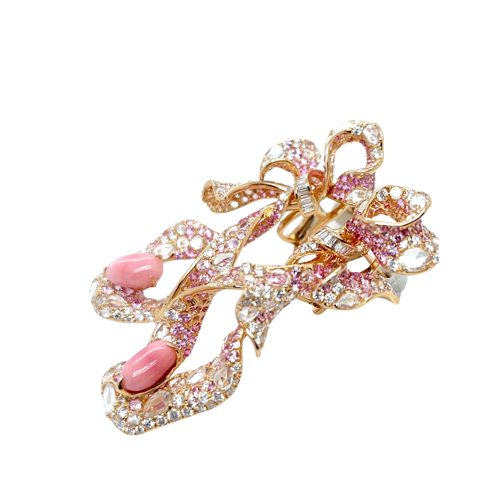Ribbon Conch Pearl, Sapphire & Diamond Earrings - K.S. Sze & Sons